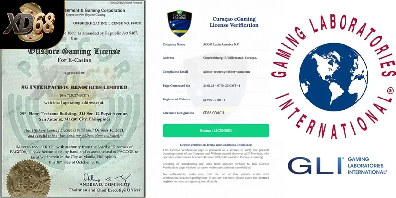 Giấy phép hoạt động hợp pháp của XD68