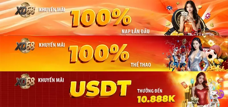 Ưu đãi hấp dẫn khi nạp tiền XD68 Ưu đãi hấp dẫn khi nạp tiền XD68